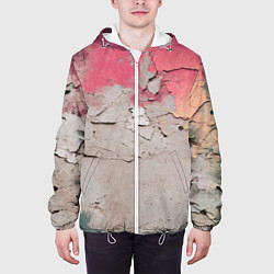 Куртка с капюшоном мужская Старая стена с краской, цвет: 3D-белый — фото 2