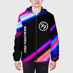 Куртка с капюшоном мужская Foo Fighters neon rock lights, цвет: 3D-черный — фото 2