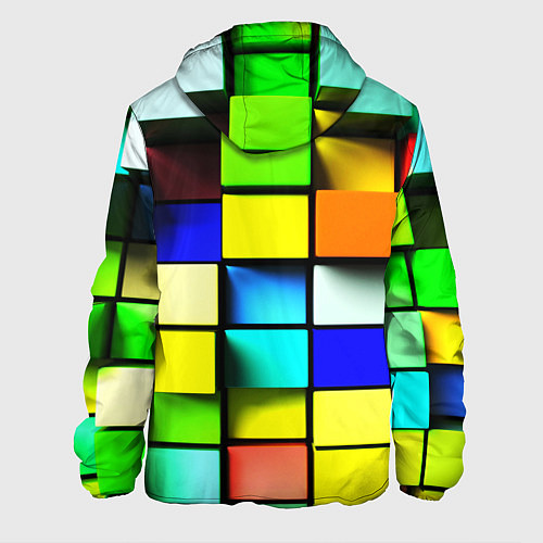 Мужская куртка Оптические кубы / 3D-Черный – фото 2