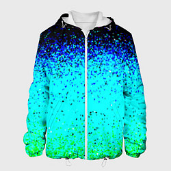 Куртка с капюшоном мужская Пикселизация неоновых цветов, цвет: 3D-белый