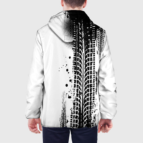 Мужская куртка БМВ - следы от шин / 3D-Черный – фото 4