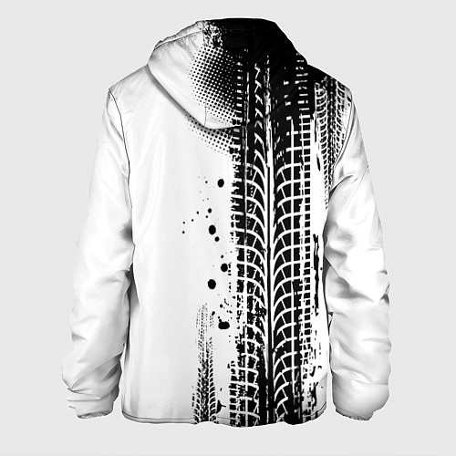 Мужская куртка Фольксваген - следы от шин / 3D-Белый – фото 2