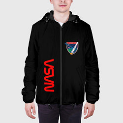 Куртка с капюшоном мужская Nasa space logo steel, цвет: 3D-черный — фото 2