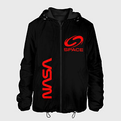 Куртка с капюшоном мужская Nasa space red logo, цвет: 3D-черный
