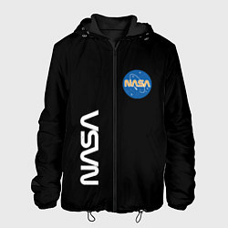 Куртка с капюшоном мужская NASA logo usa space, цвет: 3D-черный