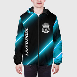 Куртка с капюшоном мужская Liverpool неоновые лампы, цвет: 3D-черный — фото 2