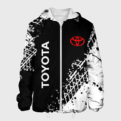 Куртка с капюшоном мужская Тойота: следы от шин, цвет: 3D-белый