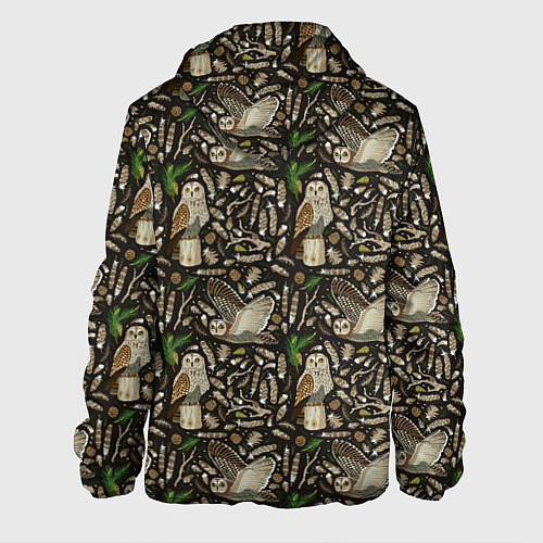 Мужская куртка Совы в сосновом лесу / 3D-Белый – фото 2