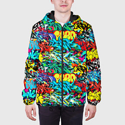 Куртка с капюшоном мужская Dance graffiti, цвет: 3D-черный — фото 2