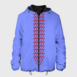 Куртка с капюшоном мужская Треугольники полосой, цвет: 3D-черный