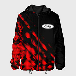 Куртка с капюшоном мужская Ford sport grunge, цвет: 3D-черный