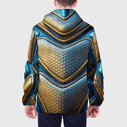 Мужская куртка Объемный футуристический текстурный костюм из кожи / 3D-Черный – фото 4