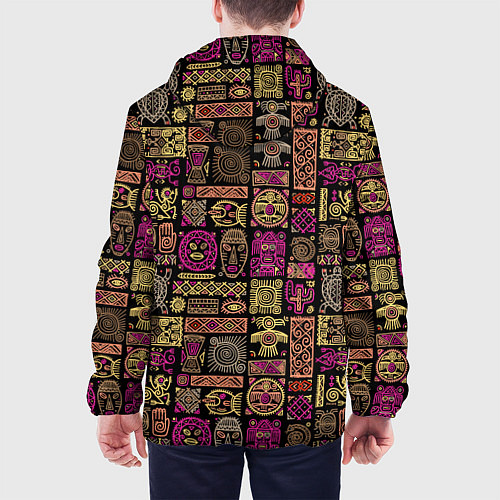 Мужская куртка Африка - этнический орнамент / 3D-Черный – фото 4
