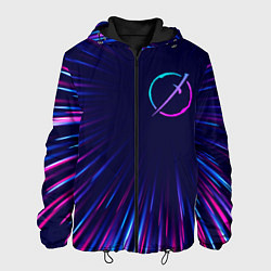 Куртка с капюшоном мужская Akame ga Kill neon blast lines, цвет: 3D-черный