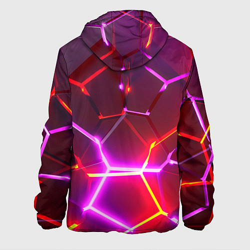 Мужская куртка Красные плиты с фиолетовым свечением / 3D-Белый – фото 2