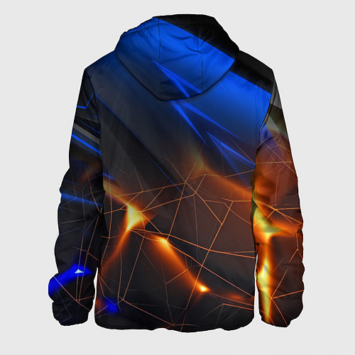 Мужская куртка Синяя абстракция с желтыми плитами / 3D-Белый – фото 2