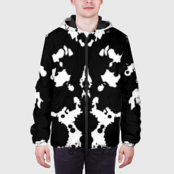Куртка с капюшоном мужская Тест Роршаха - нейросеть, цвет: 3D-черный — фото 2