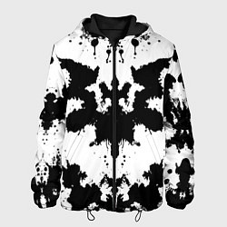 Куртка с капюшоном мужская Психоделический тест Роршаха, цвет: 3D-черный