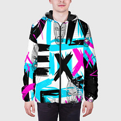 Куртка с капюшоном мужская Маска гопника, цвет: 3D-черный — фото 2