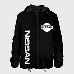Куртка с капюшоном мужская Nissan logo white auto, цвет: 3D-черный