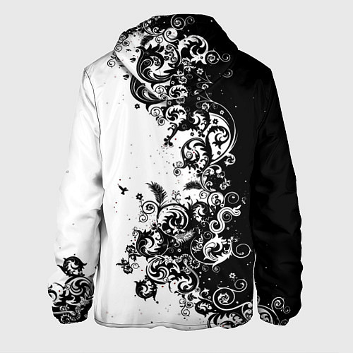 Мужская куртка Чёрно белый стильный узор / 3D-Белый – фото 2