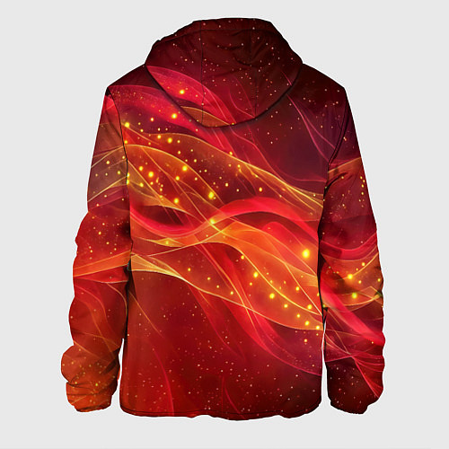 Мужская куртка Красные и оранжевые линии с золотым блеском / 3D-Черный – фото 2