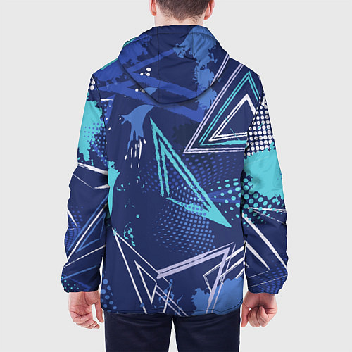 Мужская куртка Яркий абстрактный узор для спорта / 3D-Черный – фото 4