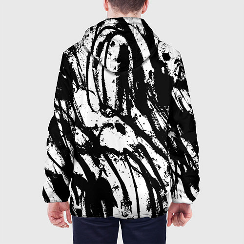 Мужская куртка Чёрно-белая абстракция: нейросеть / 3D-Черный – фото 4