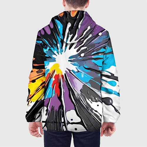 Мужская куртка Кляксы краски - абстракция / 3D-Черный – фото 4
