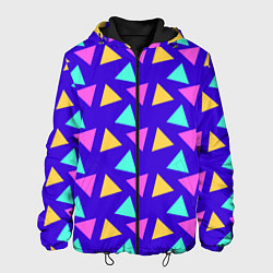 Куртка с капюшоном мужская Треугольники паттерн, цвет: 3D-черный