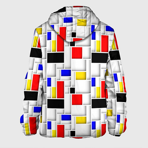 Мужская куртка Геометрия цветных Пит Мондриан / 3D-Белый – фото 2
