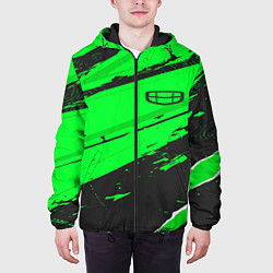 Куртка с капюшоном мужская Geely sport green, цвет: 3D-черный — фото 2