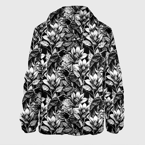 Мужская куртка Вороны в цветах / 3D-Белый – фото 2