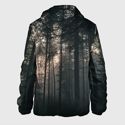 Мужская куртка Символ волчья лапа и сумрачный лес - лес мой храм / 3D-Черный – фото 2
