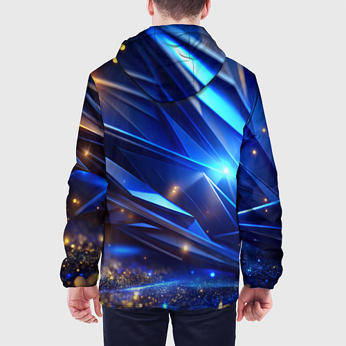 Мужская куртка Синие плиты и блестки абстракции / 3D-Черный – фото 4