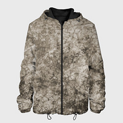Куртка с капюшоном мужская Абстракция - серый грязный гранж, цвет: 3D-черный