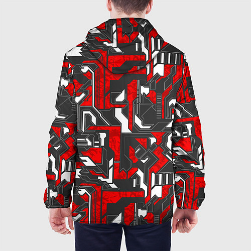 Мужская куртка Абстракция геометрический паттерн / 3D-Черный – фото 4