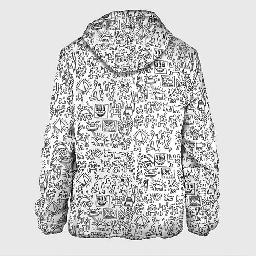 Мужская куртка Человечки и пришельцы / 3D-Черный – фото 2