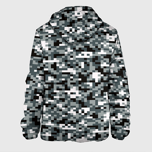 Мужская куртка Камуфляжные пиксели текстура / 3D-Белый – фото 2