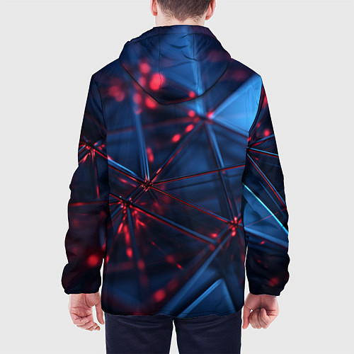 Мужская куртка Абстрактные треугольные элементы / 3D-Черный – фото 4