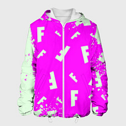 Куртка с капюшоном мужская Fortnite pattern pink, цвет: 3D-белый