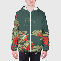 Куртка с капюшоном мужская Заросли джунгли - возвращение к невинности, цвет: 3D-белый — фото 2
