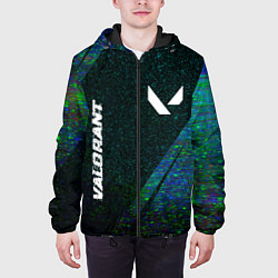 Куртка с капюшоном мужская Valorant glitch blue cybersport, цвет: 3D-черный — фото 2