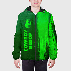Куртка с капюшоном мужская Cowboy Bebop - green gradient по-вертикали, цвет: 3D-черный — фото 2