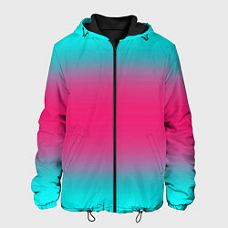 Куртка с капюшоном мужская Градиент текстура неон, цвет: 3D-черный