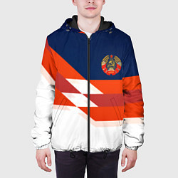 Куртка с капюшоном мужская СССР спорт геометрия, цвет: 3D-черный — фото 2