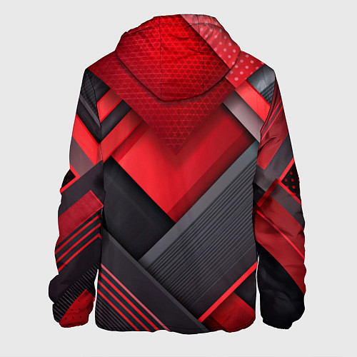 Мужская куртка Геометрия красные черные пластины / 3D-Белый – фото 2