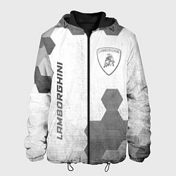 Куртка с капюшоном мужская Lamborghini - white gradient вертикально, цвет: 3D-черный