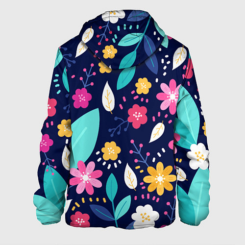 Мужская куртка Абстракция цветочный фон / 3D-Белый – фото 2