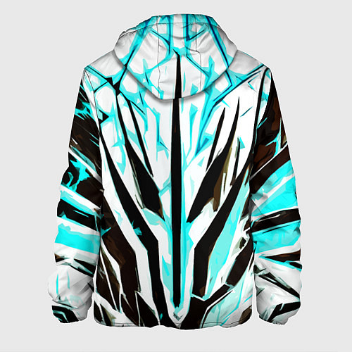 Мужская куртка Чёрно-голубая абстракция на белом фоне / 3D-Белый – фото 2